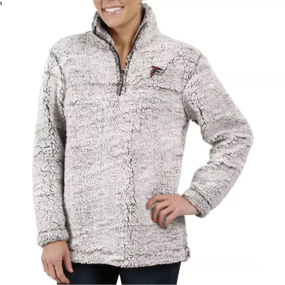 Atlanta Falcons Womens Jacket Size Medium 1/4 Zip Sherpa Pullover GIII New
